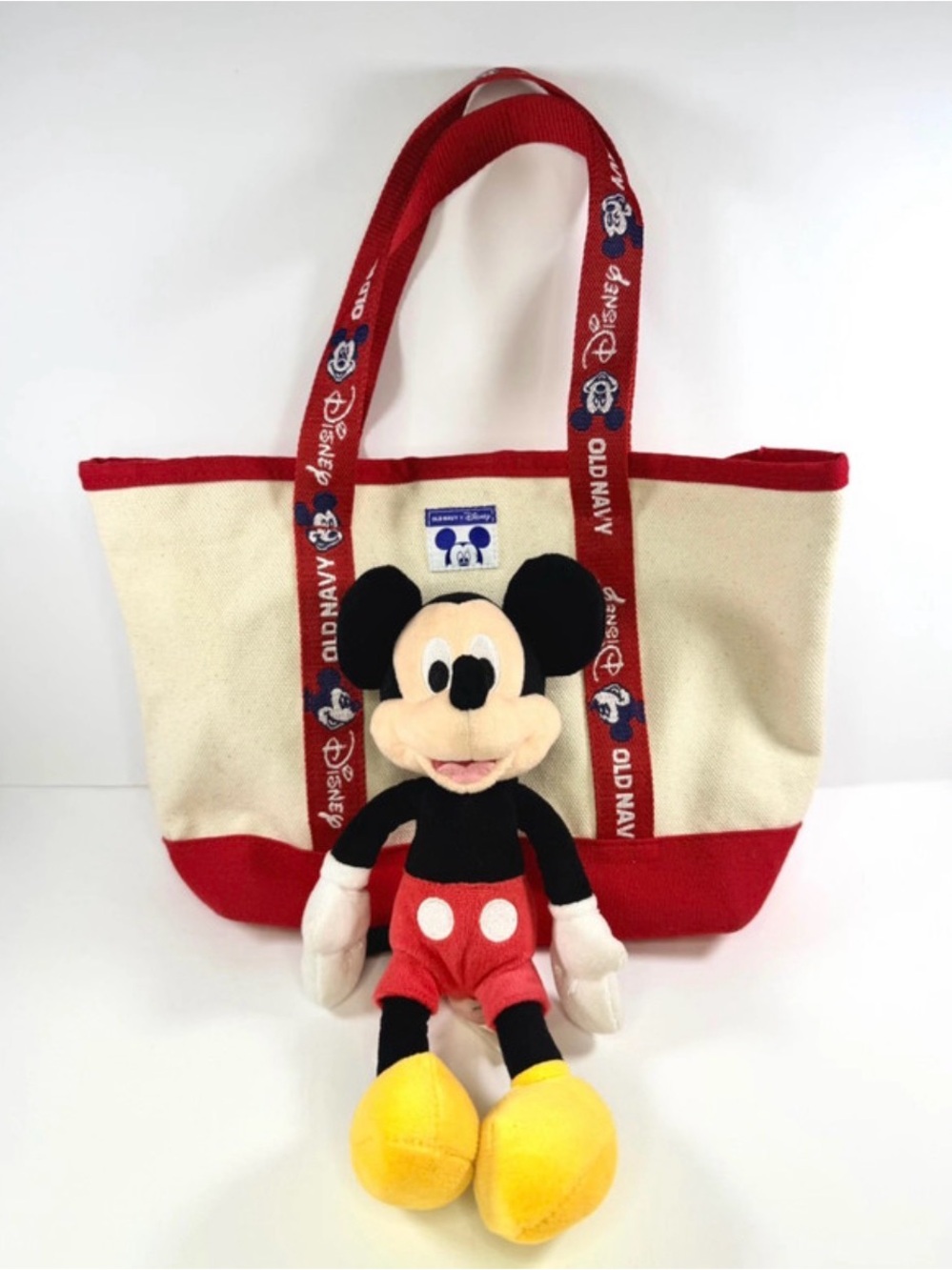 Old Navy x Disney Canvas Mickey Mouse Tote Bag & Plush Bundle